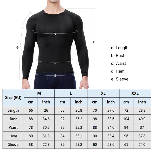 3-teiliges Langarmshirt, Kompressionsshirt für Herren, Sportshirt Langarm Funktionsshirt Atmungsaktiv Und Feuchtigkeitsableitend