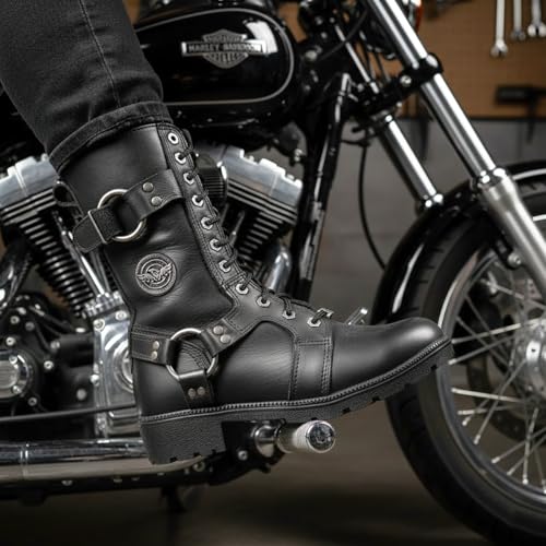 Image of Milwaukee Leather Women's Premium Leather Motorcycle Harness Boots Collection MBL - 5