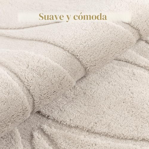 Tapete Largo para Pasillo SHACOS de Pelo Corto Suave Alfombra Elegante Beige 4