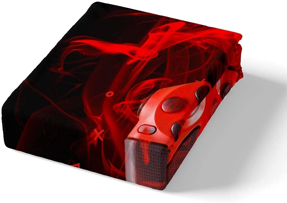Homemissing Kids Gamer Duvet Cover Set Gamer For Boys Girls Video Game Controller Bedding Set Gaming Console Bedding & Linen Red Black Zipper King Size - Image 3
