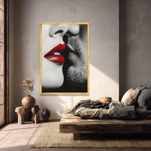 Tableau couple grand format habillage mur vide chambre - 4
