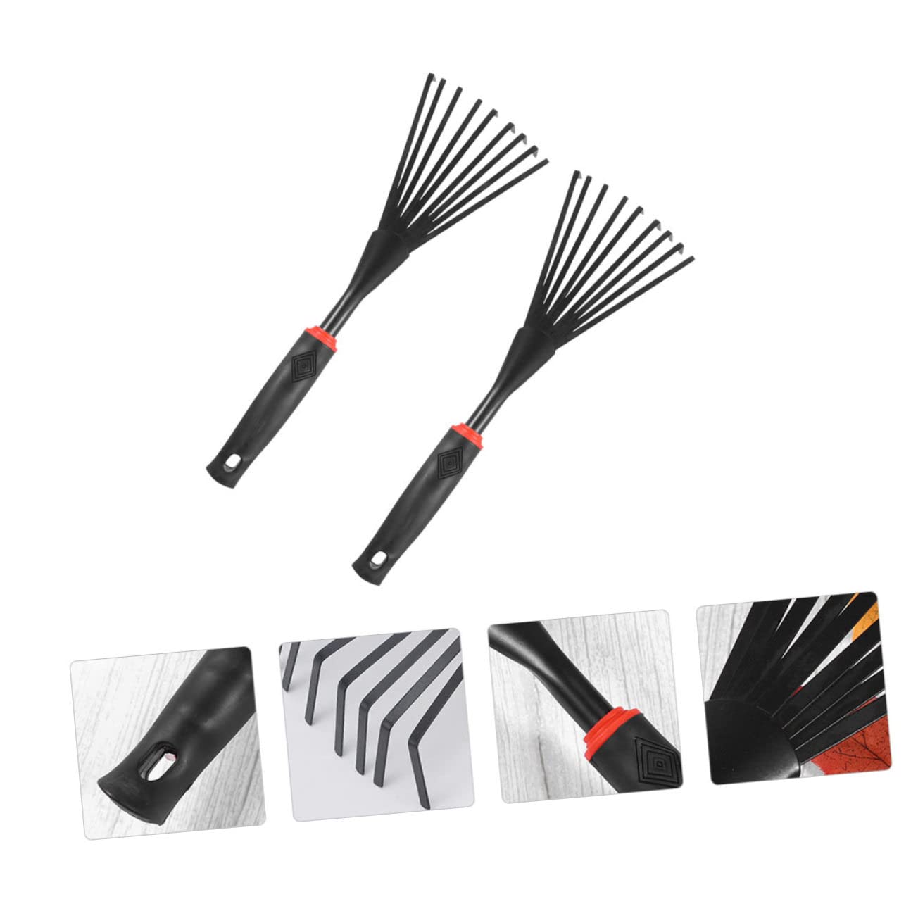 Toyvian 2 Sätze Teiliges Gartenhandrechen Ergonomischer Komfortgriff Zähne Für Effiziente Gartenarbeit Für Laubräumen Und Enge Plätze 2 Stück * 2