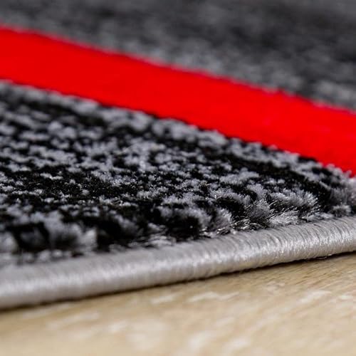 Persian-Rugs Luxe Weavers Victoria Collection 3895 Gray 8 Ft X 11 Ft Modern Abstract Geometric Stain Resistant Area Rug #TOP3