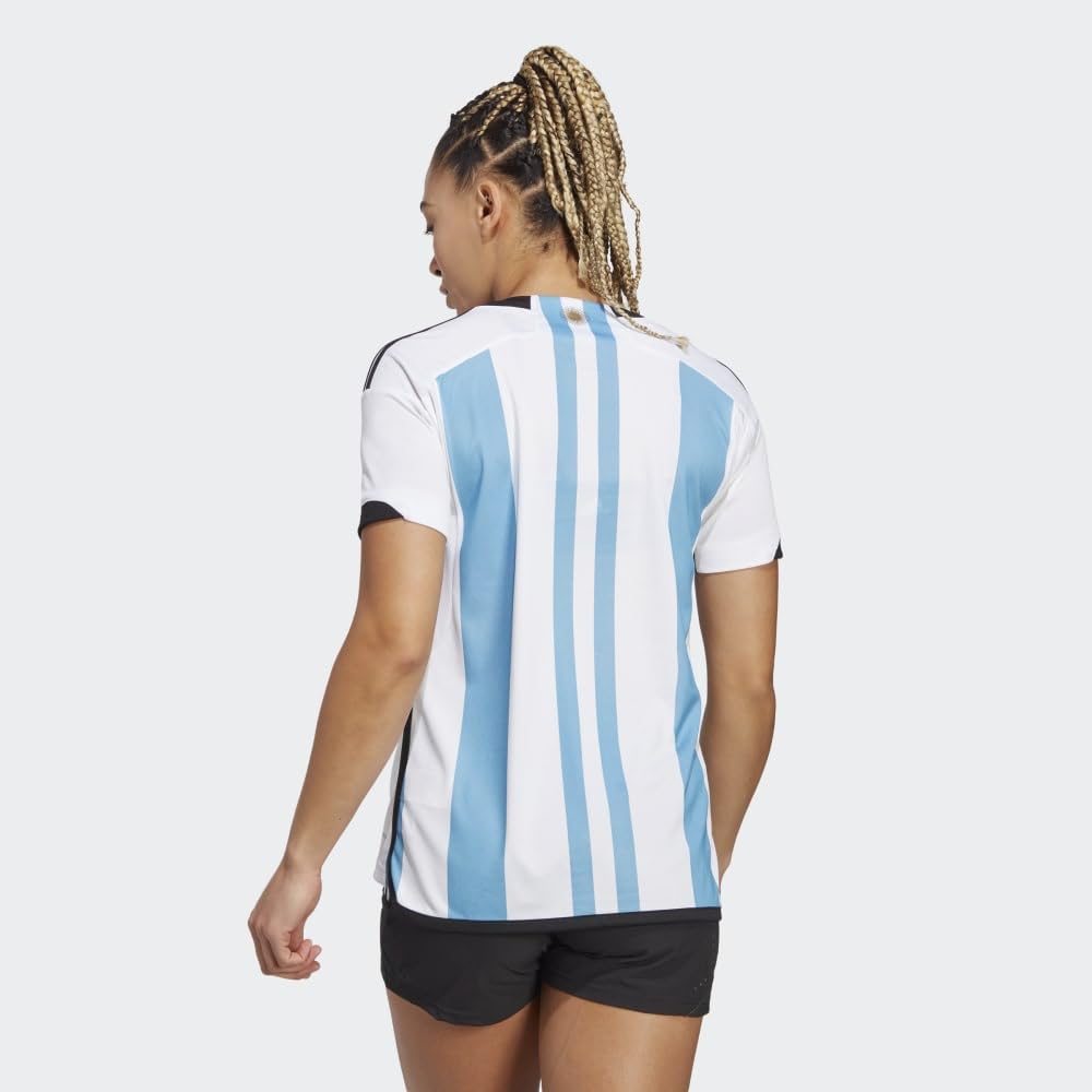 adidas Camiseta de fútbol Argentina 2022 para mujer ganadoras de 3 estrellas