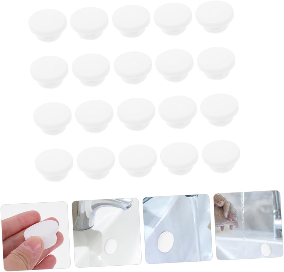 POPETPOP 100pcs Overflow Drain Round Caps Washbasin Overflow Drain Covers for Bathroom and Bathtub and Stylish Seal for Sinks Easy to Install