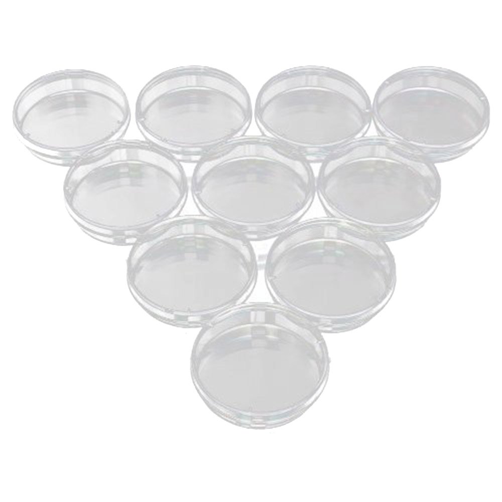 10 pezzi, Plastica di Petri, con Coperchio,MONOUSO Piastra di Petri Sterilizzata Trasparente, per Cultura di Laboratorio Lievito Batterico(70mm)