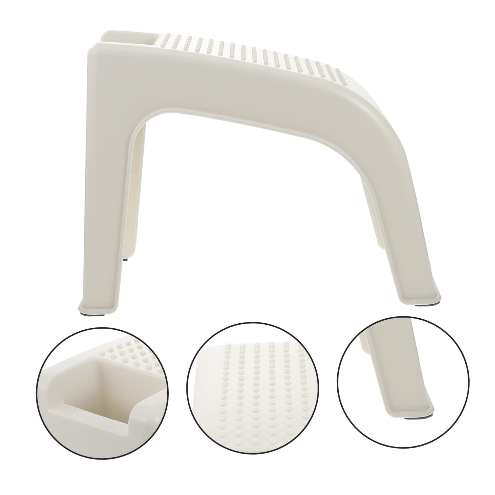 Ciieeo Poggiapiedi in Plastica Bianco Antiscivolo per Pedicure Lavorazione Fine e Sollievo Dalla Stanchezza, Sgabello Compatto per Uso Domestico e Saloni di Cura Piedi