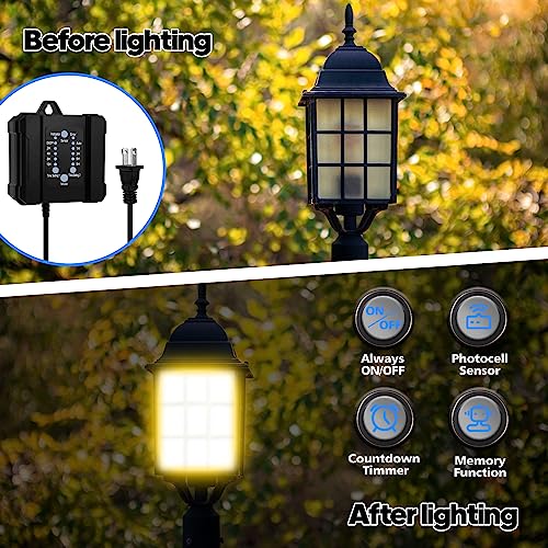 SMY Lighting 100W Outdoor Low Voltage Transformer Timer Photocell Sensor 120V AC to 12V DC Weatherproof LED Landscape Deck Spotlight Pathway Light ETL Listed