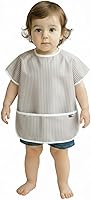 Vista 1 de Short Sleeve Waterproof Bib for Toddlers Easy Clean Feeding Apron for Mealtime, Daycare, Self-Feeding, Lightweight