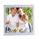  Spacmirrors Cadre Photo numérique, écran LED 19 Pouces 1366 x 768, Photo Haute résolution, Musique, Lecteur vidéo HD, Calendrier, Alarme Marche/arrêt Automatique, Lecteur publicitaire avec tél