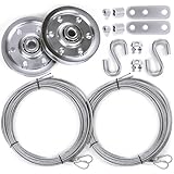 Garage Door Cable and Pulley Replacement Kit, 2 Galvanized Aircraft Cables - 3/32