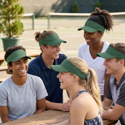 Image of 12 Pcs Sun Visor for Women Men Outdoor Sport Golf Tennis Softball, Adjustable Visors Hats
