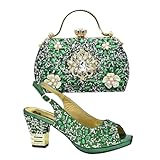 Ensemble de chaussures italiennes de luxe pour femme avec strass pour mariage et fête, EN8, 41 EU