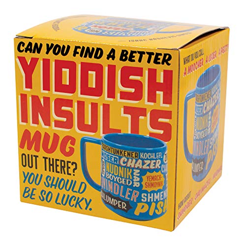 Taza de cerámica azul con insultos en Yiddish, 14 oz miniatura 5