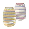 Dog Striped T-Shirt, YAODHAOD Summer Breathable Cotton Shirts, Dog Soft Tank Top Sleeveless Vest Dog Tee Shirt for Small Medium Dog Cat Clothes (2Pack)… (X-Large)