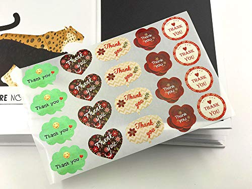 Thank You Stickers 500pcs Adhesive Label Stickers 5 Unique Pattern Stickers Decorative Sealing Stickers for Weddings Baby Showers Birthday Business Christmas Gifts