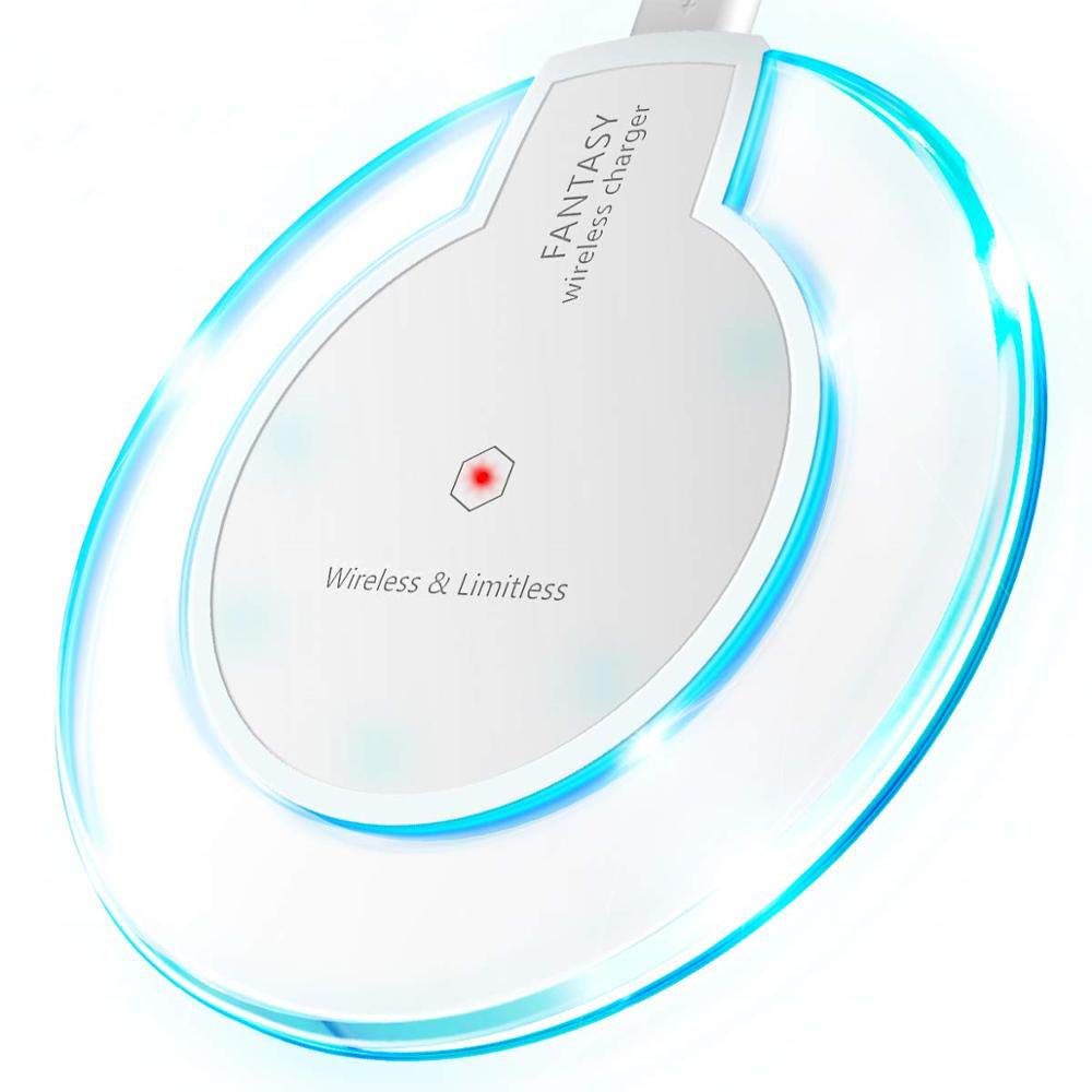 Wireless Charger Qi for Iphone X/XS/MAX/XR/8/11 Fast Charging for Samsung S8/S9/S10 Plus Note 9/10 USB Phone Charger Pad,White