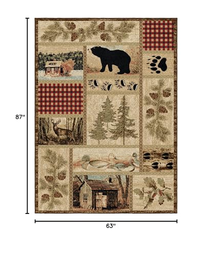Tapete Rustic Lodge Forest Cabin 160x221 cm miniatura 3