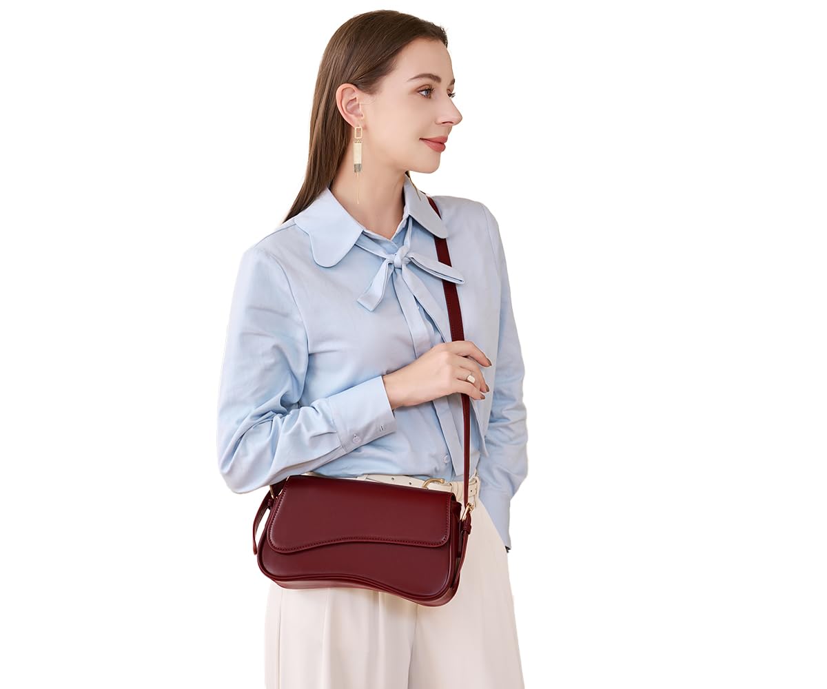 SYXLCYGJ Underarm Shoulder Bag for Women Trendy Purse Vegan Leather Hobo Handbags Clutch Crossbody Bag: Red