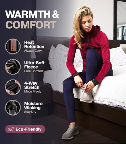 Thermajane Long Johns for Women - Thermal Leggings for Women, Fleece Lined Thermal Underwear Bottoms2