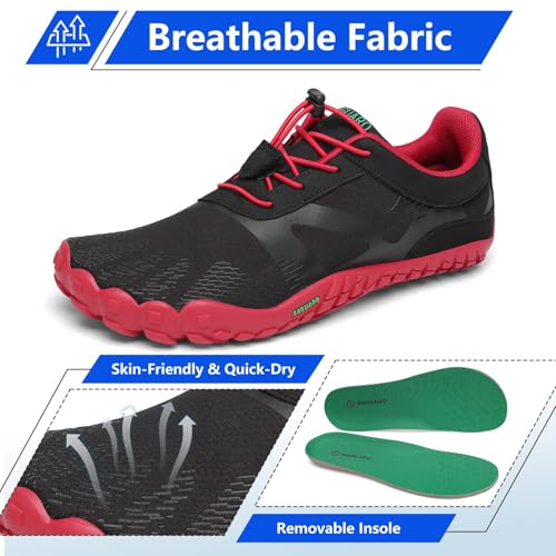 Image of SAGUARO Womens Mens Barefoot Shoes Minimalist Trail Runner Wide Toe Box Zero Drop Outdoor Cross Training Shoe