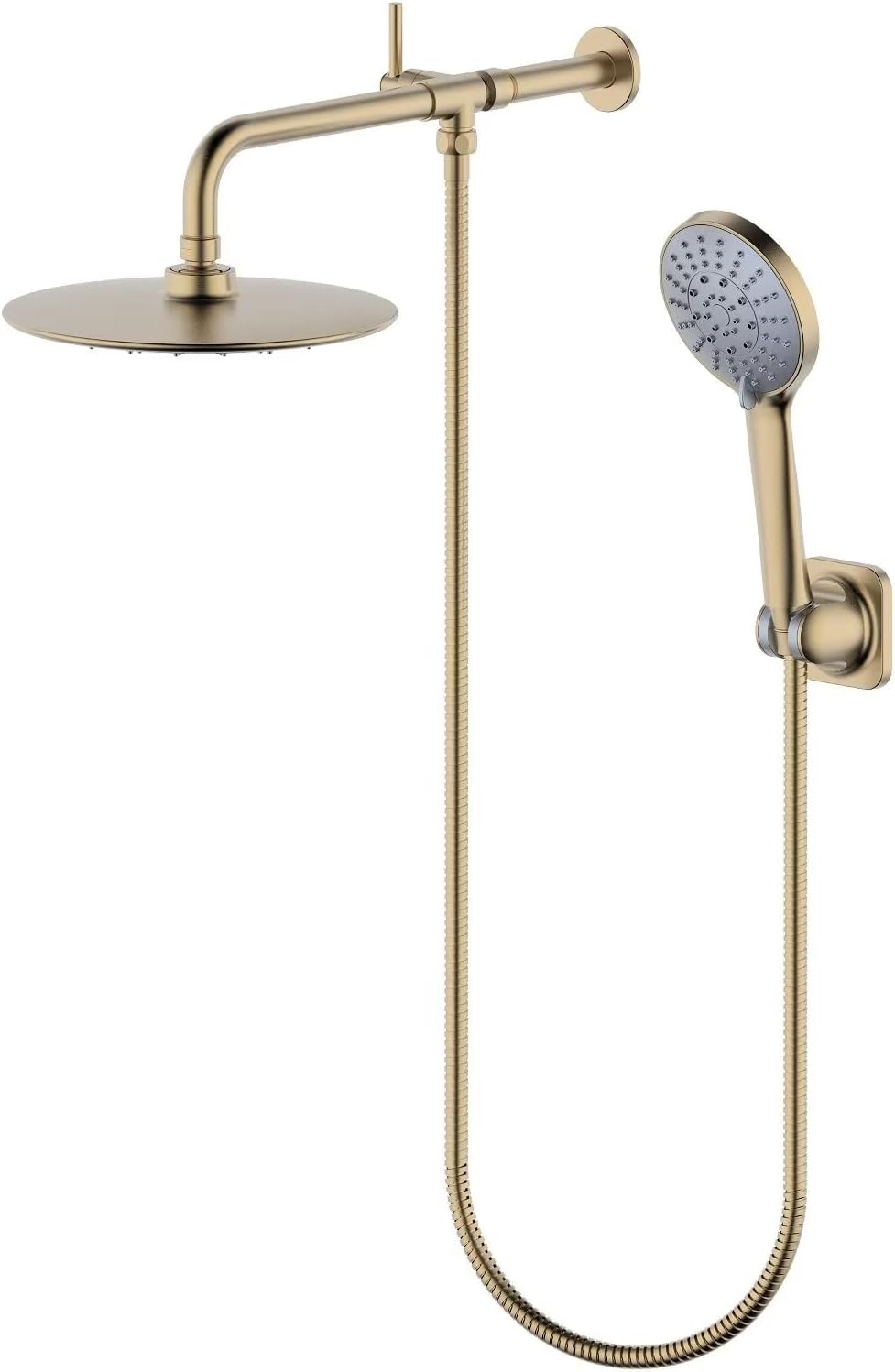 Derengge Brushed Gold Shower combo,9 Inch Shower Head and Handheld