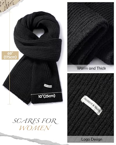 Womens Winter Scarf Cold Weather Thick Warm Cable Knit Wraps Chunky Large Soft Long Scarves2