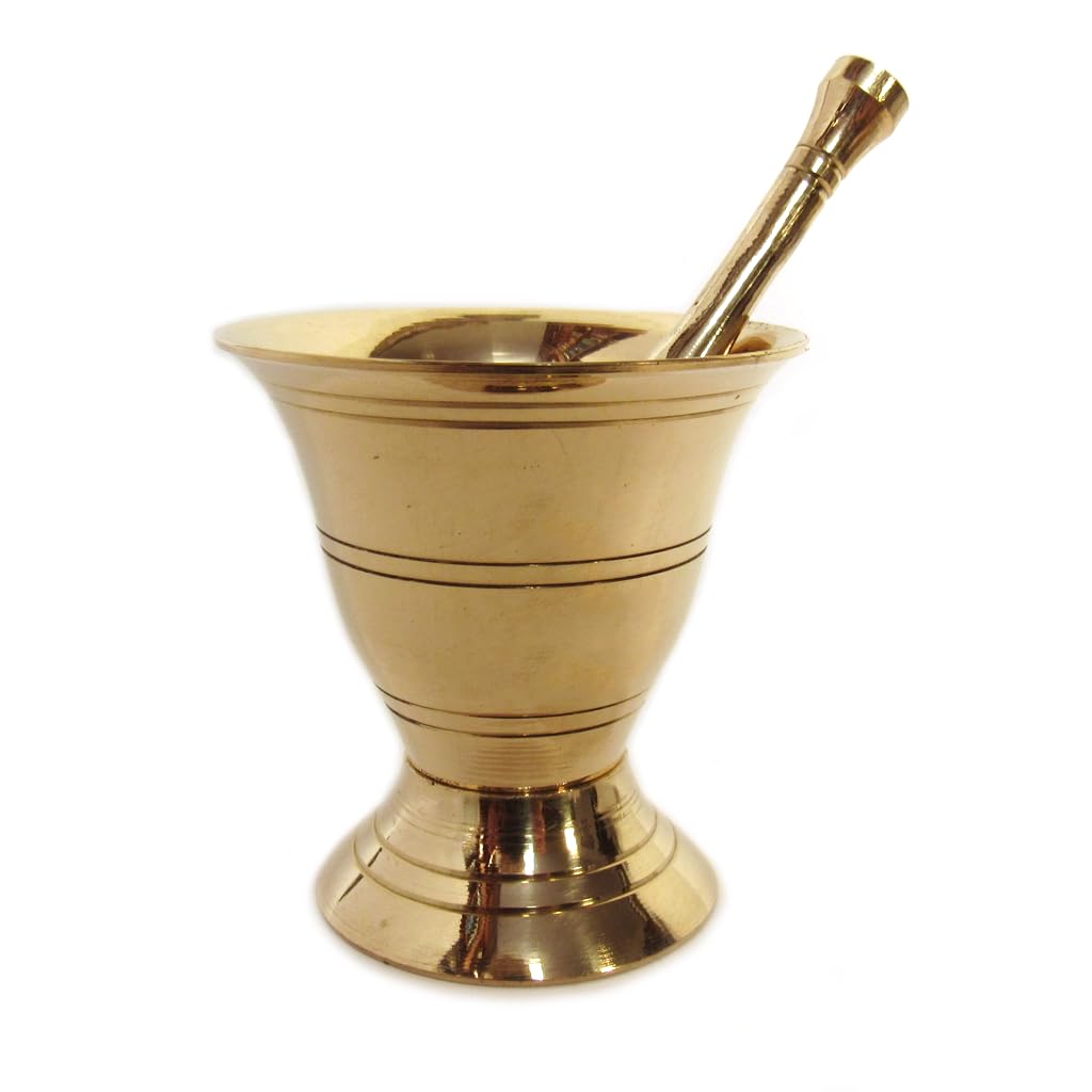 Handmade Mini Brass Mortar & Pestle: Premium Quality Spice Grinder, Herb Crusher, and Kitchen Essential