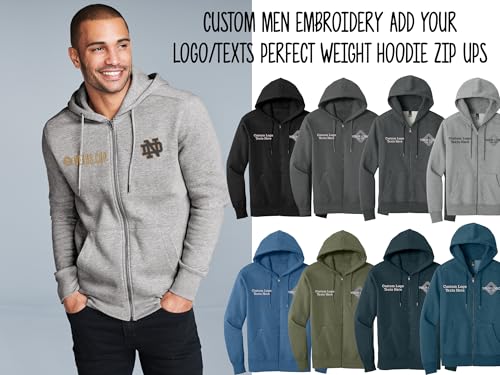 Ink Stitch Men Dt1103 Custom Embroidery Logo Texts Perfect Weight Fleece Hoodie Zip Ups3
