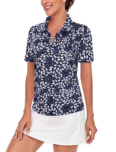 Image of Cucuchy Womens V Neck Golf Polo Shirts Moisture Wicking Sports Workout Tops