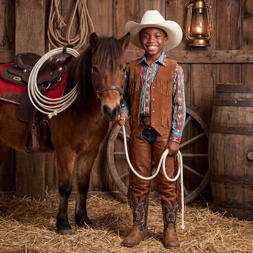 Image of Motasha Girls Cowgirl Boots Unisex-Child Mid Calf Glitter Toddler Cowboy Boot Little Big Kids Western Riding Shoes