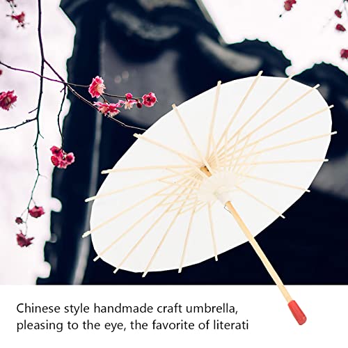 Guarda-chuva Clássico de Papel Branco para Decoração de Festa de Casamento e Acessórios Fotográficos