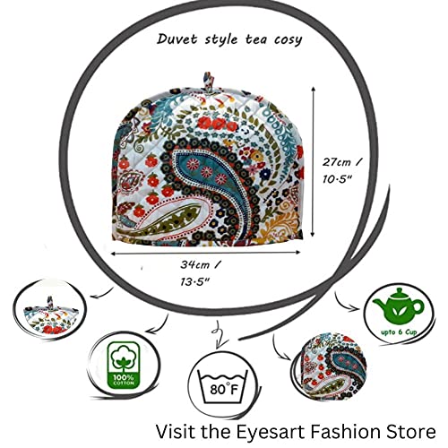 Image of Cotton Tea Cozy Decorative Insulated Tea Cosy Teapot Cozies Dust Cover to Keep Tea Warm, Kitchen Home Decro for Mom, Wife, Friends (White)