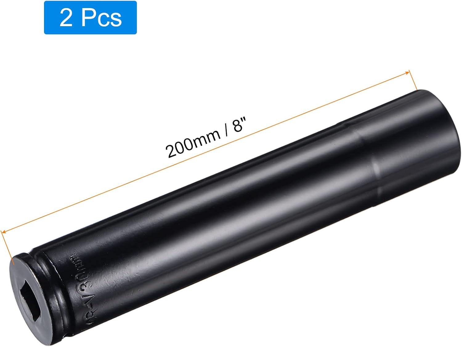 uxcell 1/2" Drive by 30mm Deep Impact Socket, Heat-Treated CR-V Steel 8" Length, 6-Point Metric Sizes 2 Pcs