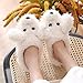 SLM-max Pantoufles Unisexes,Hiver Maison Chaud Fourrure pour Femmes Mignon Chien Chambre Plat Dames Chaussures en Peluche intérieur Dessin animé Fourrure