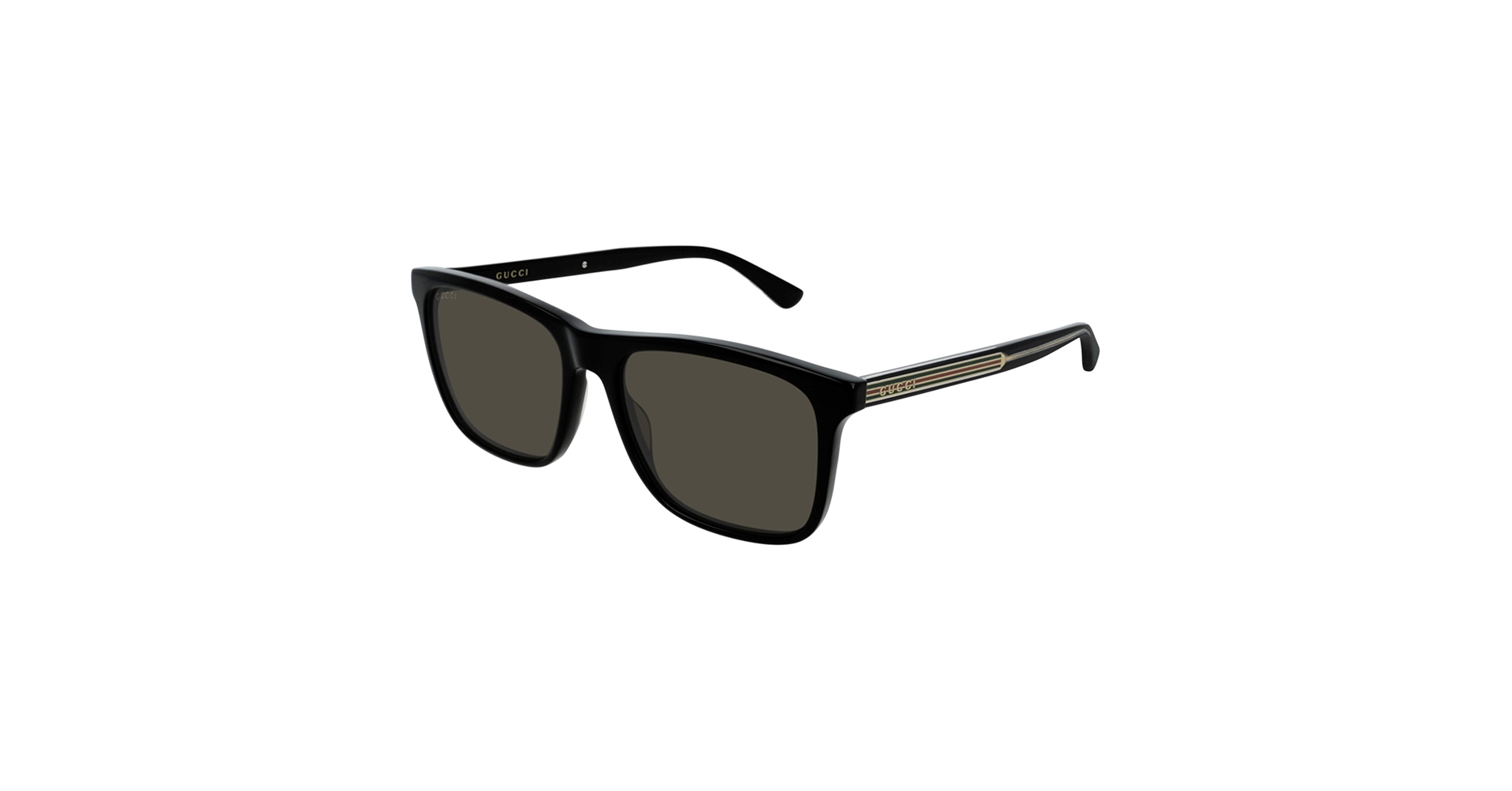 Gucci Rectangular Sunglasses GG0381S 007 Black Polarized