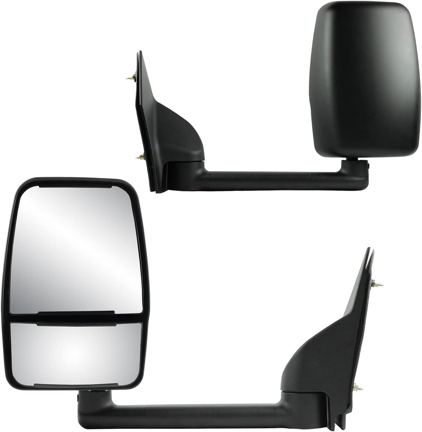 Mirror - Express/Savana, Towing, PTM blk, dual lens, fold, Pair, Manual