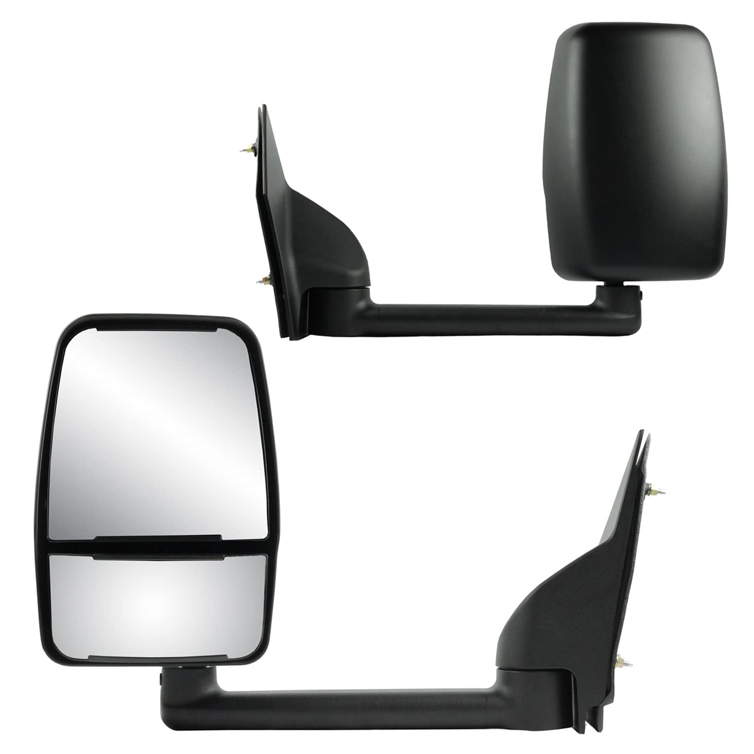 Mirror - Express/Savana, Towing, PTM blk, dual lens, fold, Pair, Manual