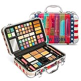 Vokai Makeup Kit Gift Set - New York Travel Case 41 Eye Shadows 4 Blushes 5 Bronzers 7 Body Glitters 1 Lip Liner Pencil 1 Eye Liner Pencil 2 Lip Gloss Wands 1 Lipstick 5 Concealers 1 Brow Wax 1 Mirror