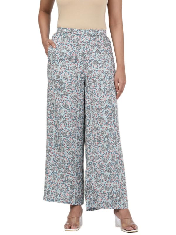 Image of GO COLORS Soft Viscose Printed Palazzo Full Length for Women| Breathable, Mid Rise