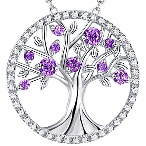 Mother's Day Jewelry Amethyst Necklace for Women Tree of Life Necklace Gifts