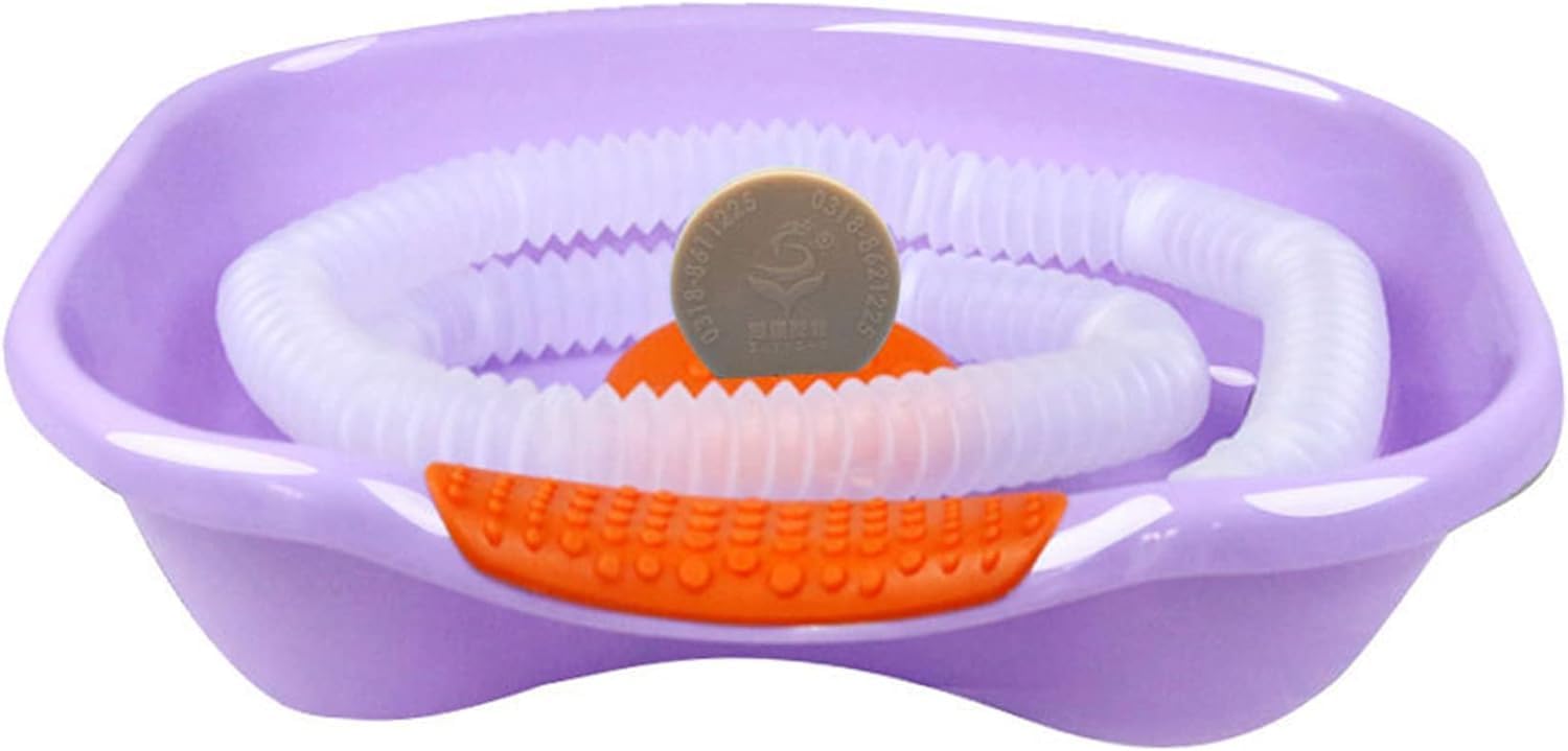 Portable Shampoo Wash Basin Hair Bed Hairdresser Wash Basin Plastic Wash Basin with Hair Drain Tube Washing Tub, Purple