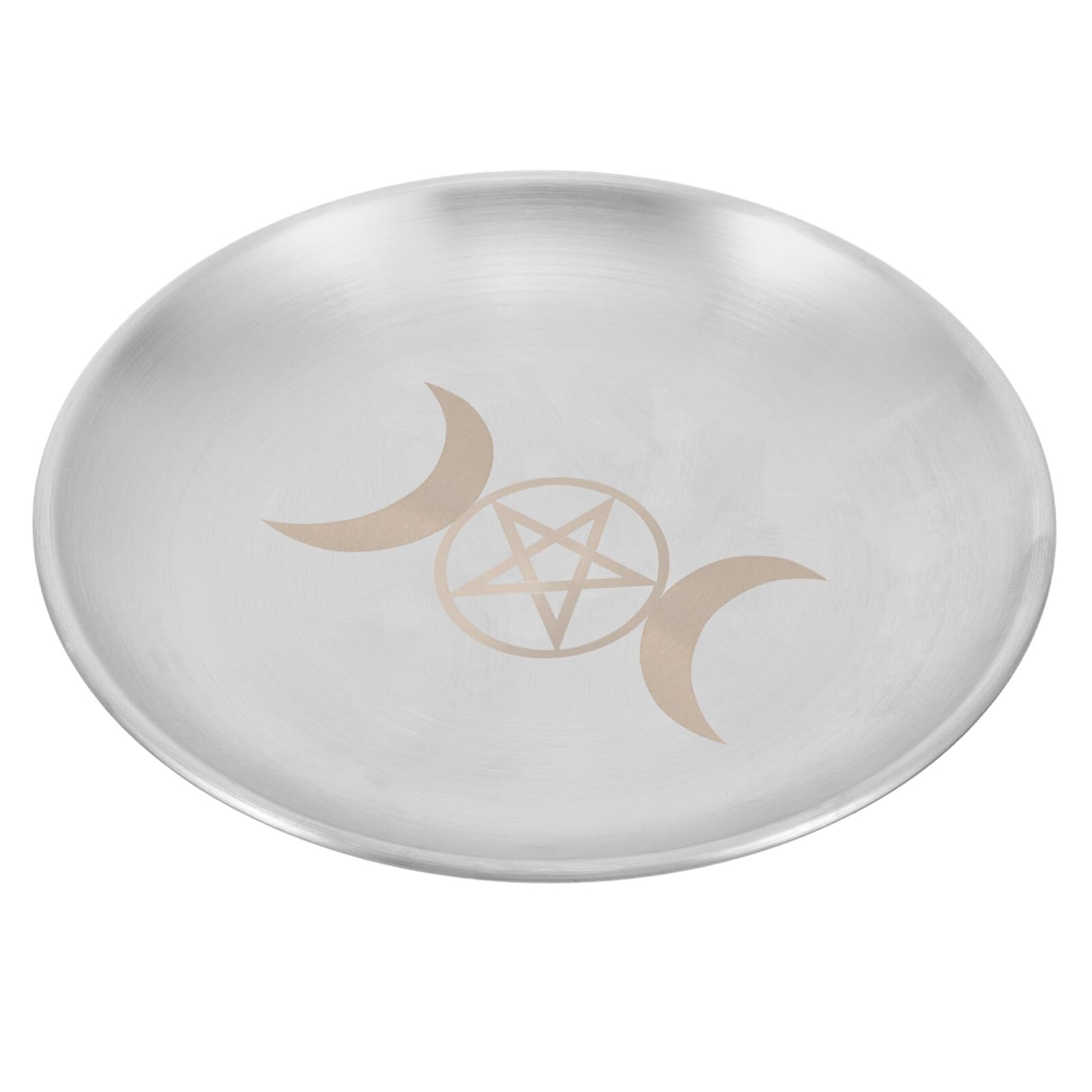 IMIKEYA Pentagram Altar Ritual Plate Dish Ramadan Trays Jewelry Tray Food Fruit Snack Plate Ring Trinket Holder Candle Holder Incense Burner for Smudging Decoration