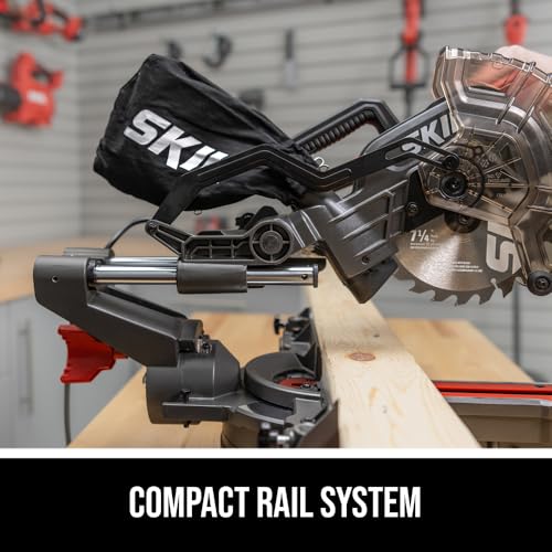 Image of SKIL 10 Amp 7-1 /4 inch Single Bevel Miter Saw with Compact Rail System & LED Shadow Line (Stand SRS0001 Sold Separately)-MS6306-00