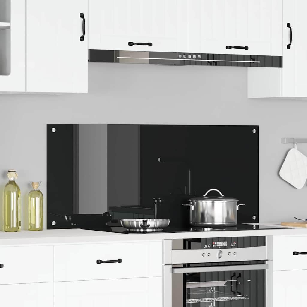 INLIFE Küchenrückwand Schwarz 120 x 50 x 0.6 cm,Heim & Garten,Küche & Esszimmer,Küchenhelfer & -utensilien,Schwarz,10.05 KG,42001302