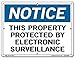 Vestil SI-N-35-B-AL-080 Notice Sign Aluminum .080" Overall Size 12.5"W x 9.5"H This Property Protected by Electronic Surveillance , 9.5" Height, 12.5" Wide, 0.08" Length
