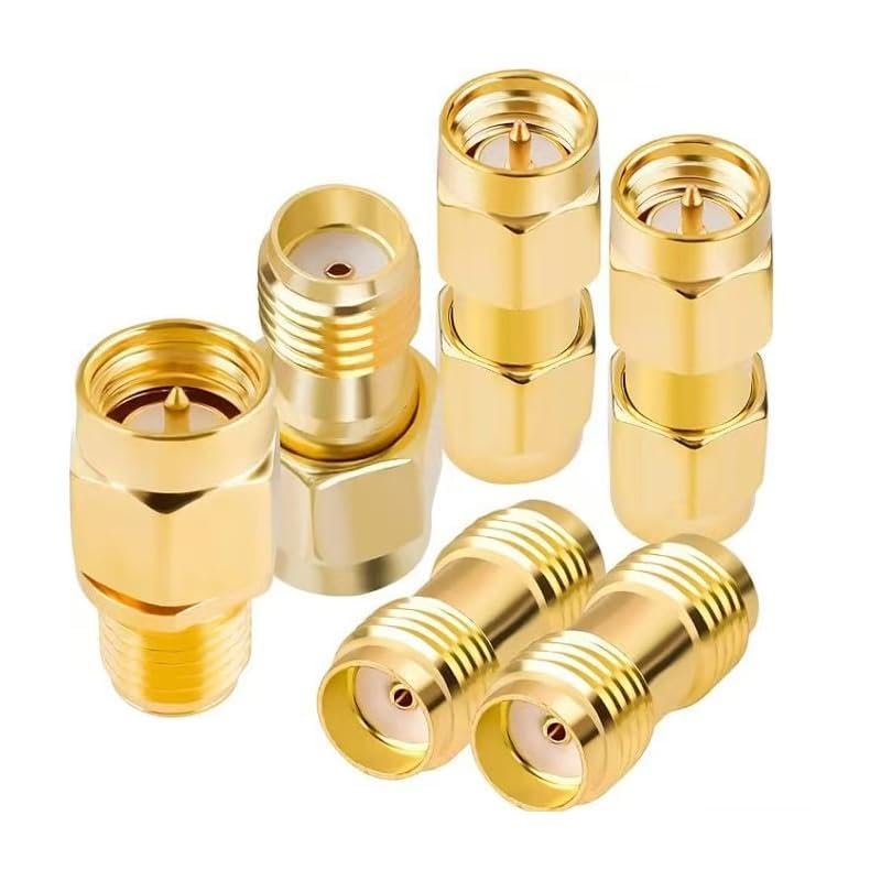 CGNRONEAU 6Pack SMA Connector Kit, SMA Adapter Kit Female/Male to Female/Male Coaxial Cable Connector for Antennas, Wireless LAN Devices, Radio, WiFi
