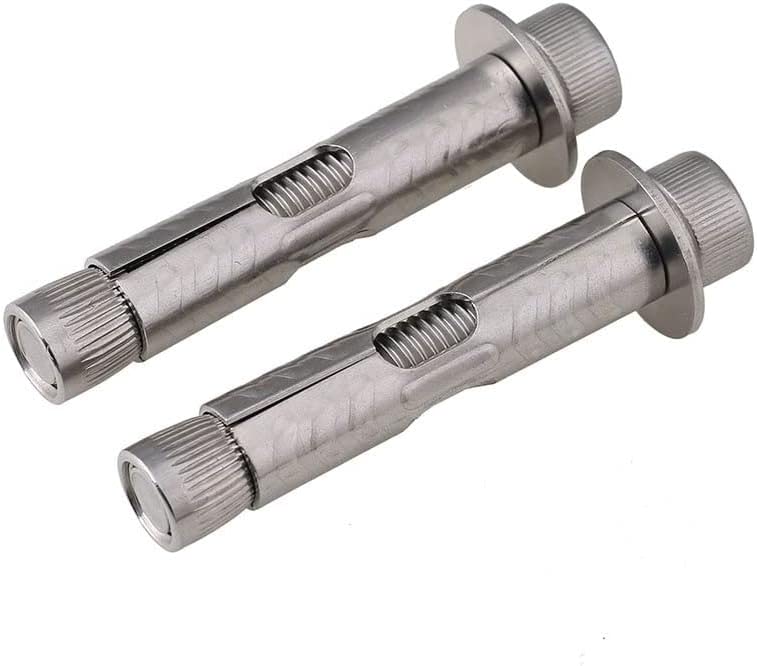 pernos de expansión,pernos de anclaje de pared, Tornillo de expansión interna de acero inoxidable 304 Perno de expansión hexagonal interna M6 M8 M10 M12 (5 piezas) (longitud: 80 mm, tamaño: M12) (colo