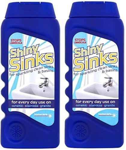 2 x Shiny Sinks Cleaner For Ceramic Stainless Granite Sinks & Basins 290ml by Home Care