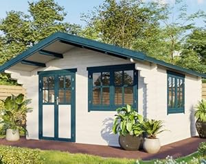 McGaRDEN Gartenhaus Holzhaus Gartenlaube Blockhaus 4x4m 35mm inkl. Fußboden